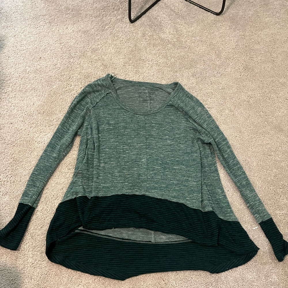 Free People two tone green long sleeve